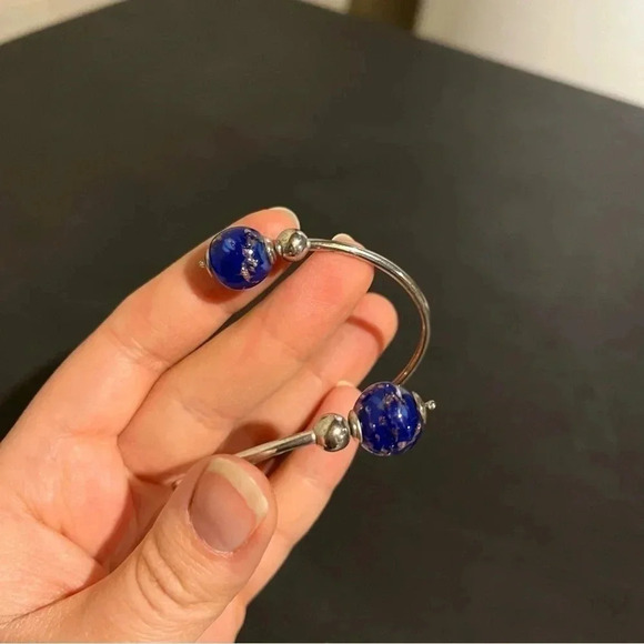 Spring Wrap Bracelet Blue Charms Silver Color - Picture 4 of 5